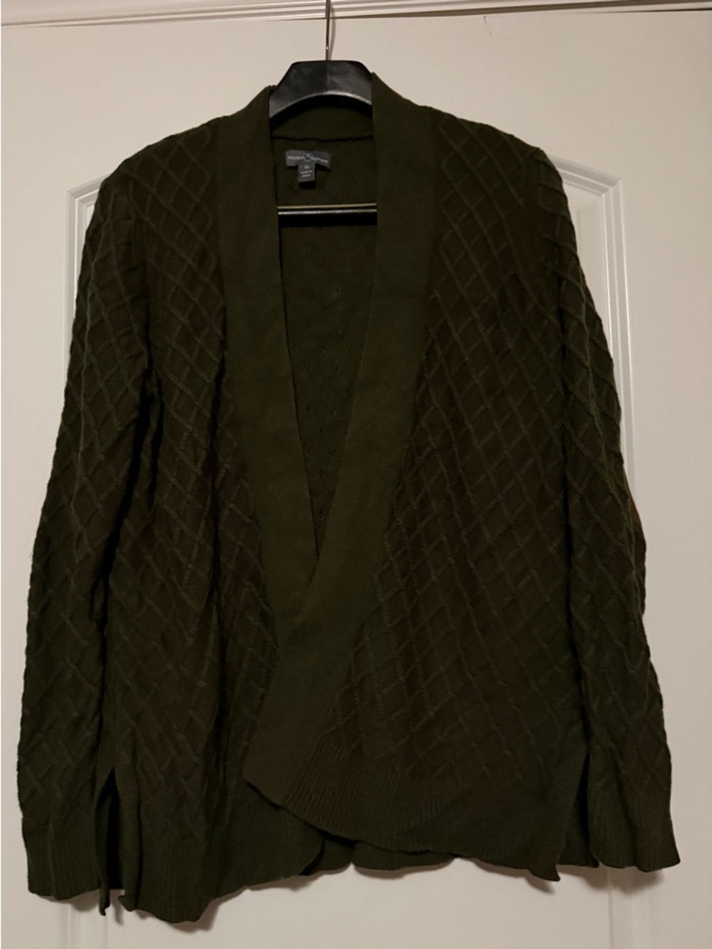 Market & Spruce Ladies XL Olive Green Quilted Open-Front Cardigan. Like new.